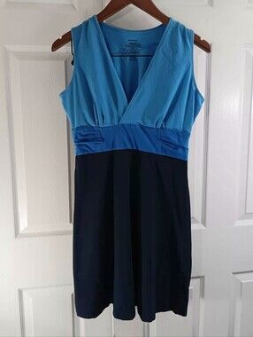 Patagonia Blue Margot Colorblock Sleeveless Dress Size M